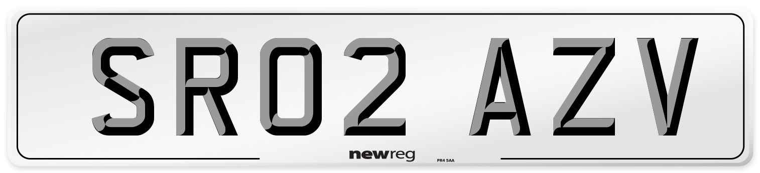 SR02 AZV Number Plate from New Reg